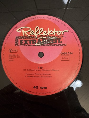 ‼️Extrabreit 👀/ Single 12“ / Polizisten / Rarität / Single NM Cover EX ‼️ - Bild 6 von 6