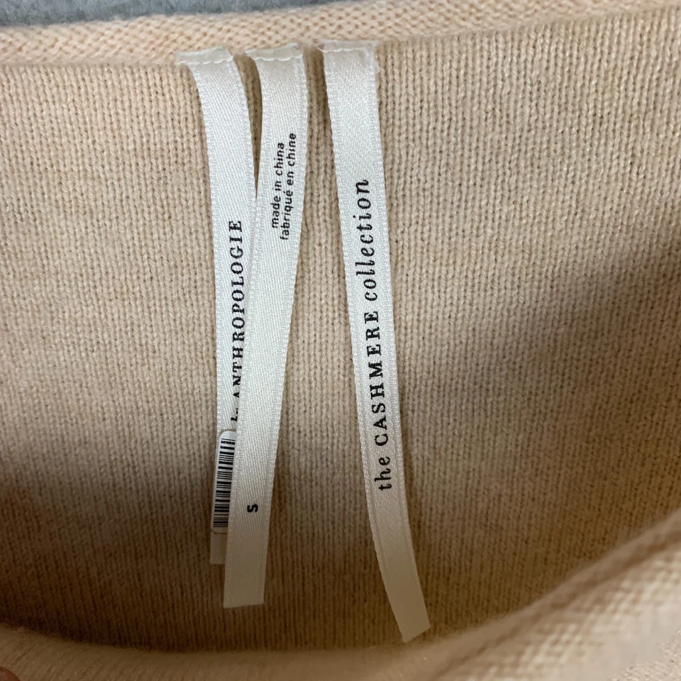 Suéter Top Anthropologie Cachemir Para Mujer Pequeño Bronceado Fuera del Hombro Colección Foto 2 de 4