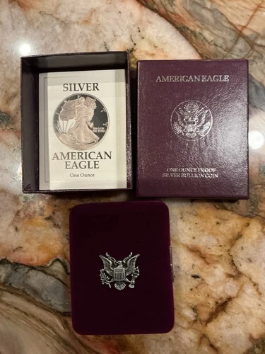 1991-S Silver American Eagle One Dollar Proof Coin with Box and COA