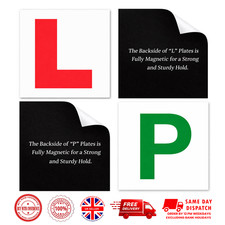 Premium FULLY MAGNETIC L & P Plates UK Learner Driver - Won’t Fall Off - Car Van