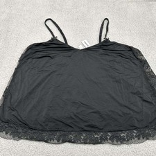Cacique Camisole Cami Womens Tank Size 18/20 Black Lace Lingerie Babydoll