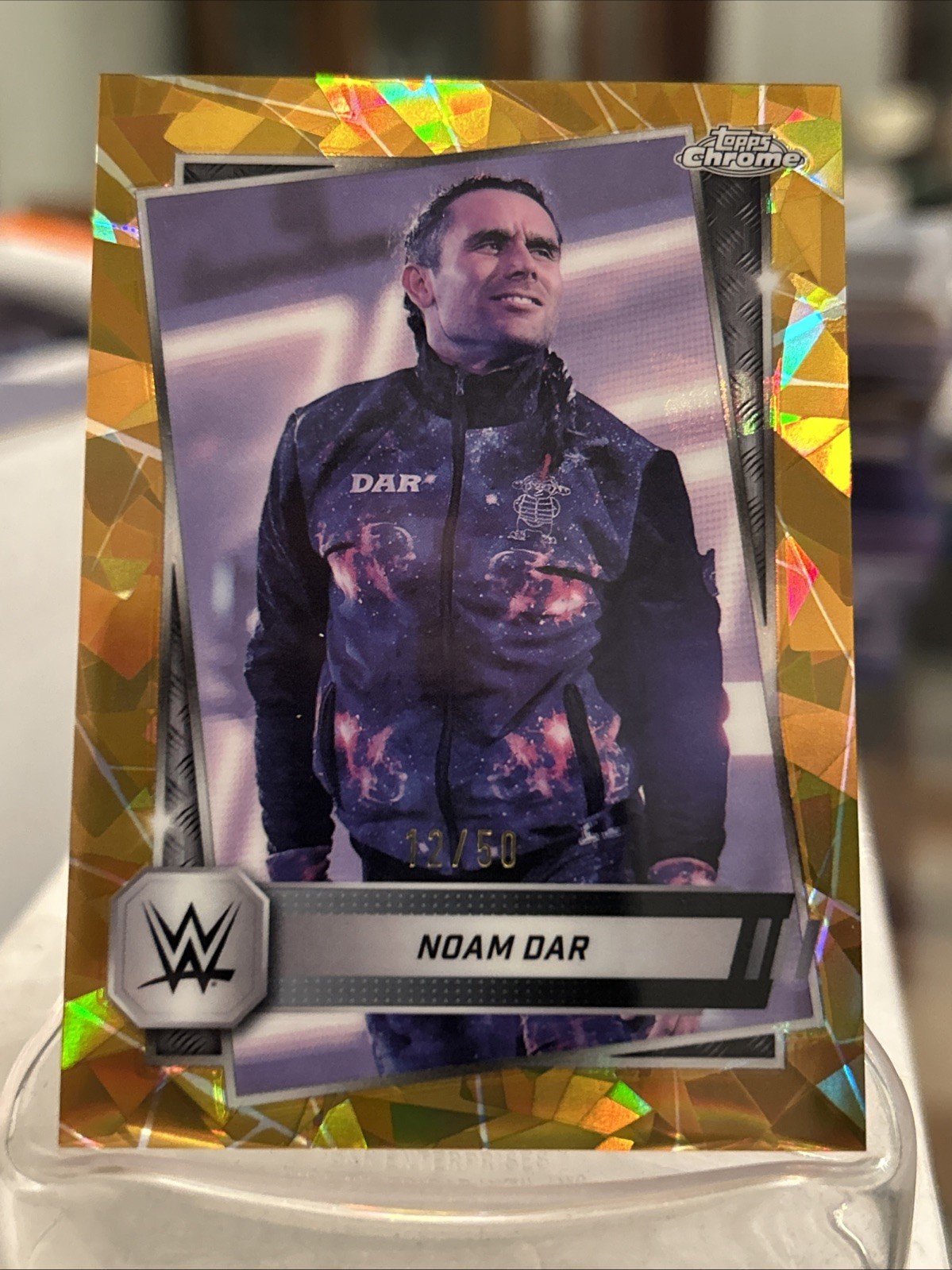 2025 Topps Chrome Sapphire  WWE Wrestling #142 Noam Dar Card Gold Ice /50