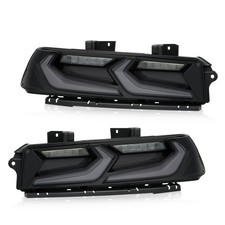 Smoked Red Led Tail Lights For 2014-2015 Chevrolet Chevy Camaro Rear Lamps