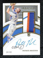 2022 Panini Immaculate Rookie 14/99 Patrick Mazeika #150 Patch Auto 2g6