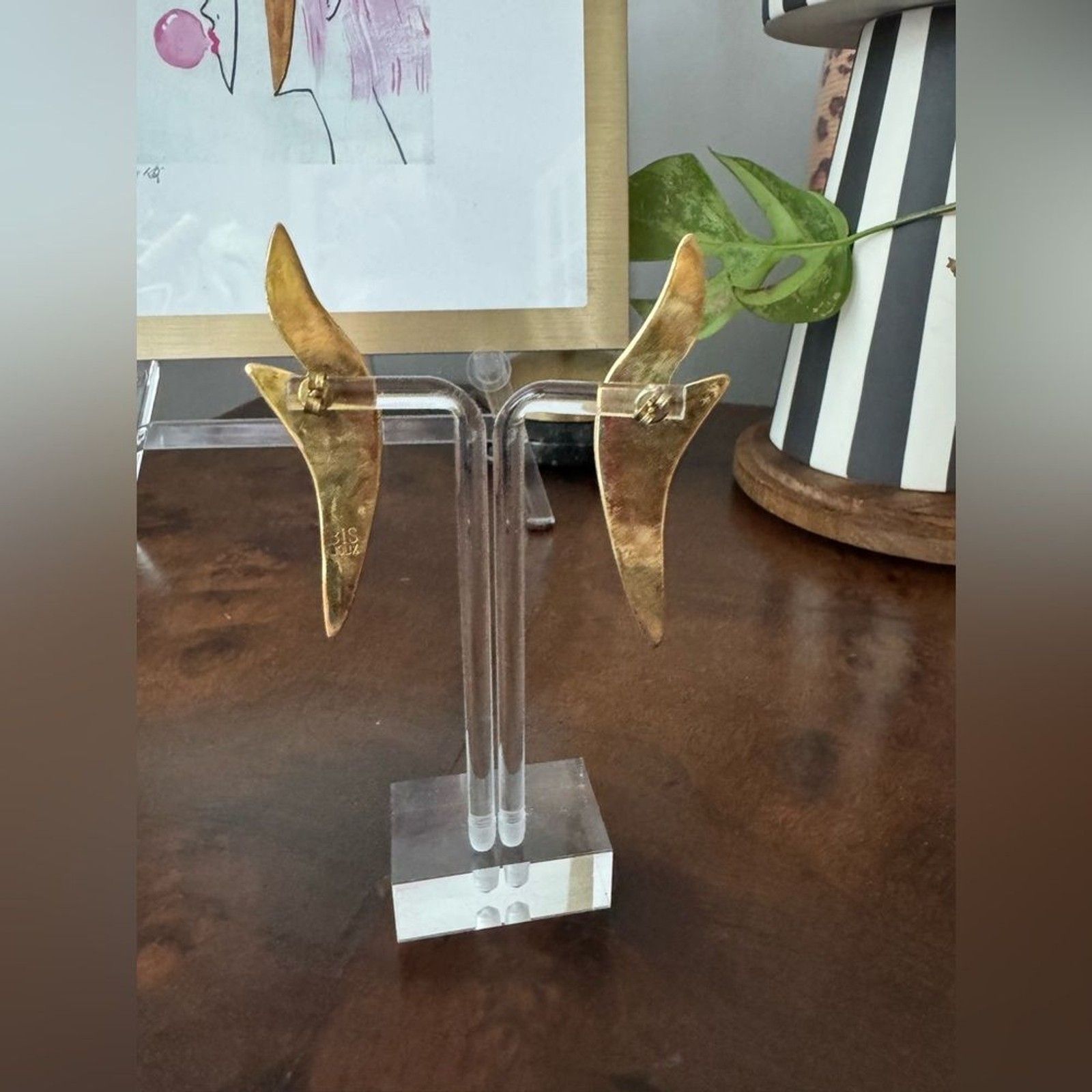 Bisjoux solid brass spark stud statement earrings - image 9