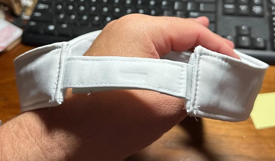 Viseira Southern Tide ajustável América branco azul bordado logotipo "ST" #K - Imagem 4 de 4