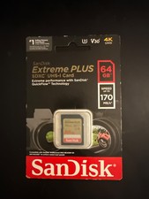 New Sealed SanDisk Extreme Plus 64GB SDXC V30 Memory Card 170MB/s 