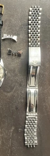 stainless steel Omega Seamaster original  5.5"  grains of rice 18mm  1502 band