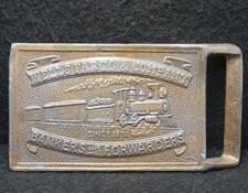 XB19113 VINTAGE 1970s WELLS FARGO  COMPANY BANKERS AND FORWARDERS BELT BUCKLE