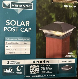 NEW Véranda 1002 964 064 Bronze intégré LED Casquette solaire durable 4X4
