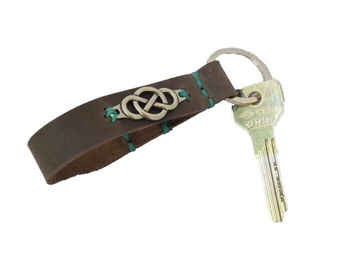 RARE Vintage Coach Mini City Key Fob Charm Brass Turnlock Pouch