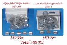(300 Pcs) AW & P Styles  150 Pcs each Clip-on Wheel Weight Balance 0.50oz 1/2 oz