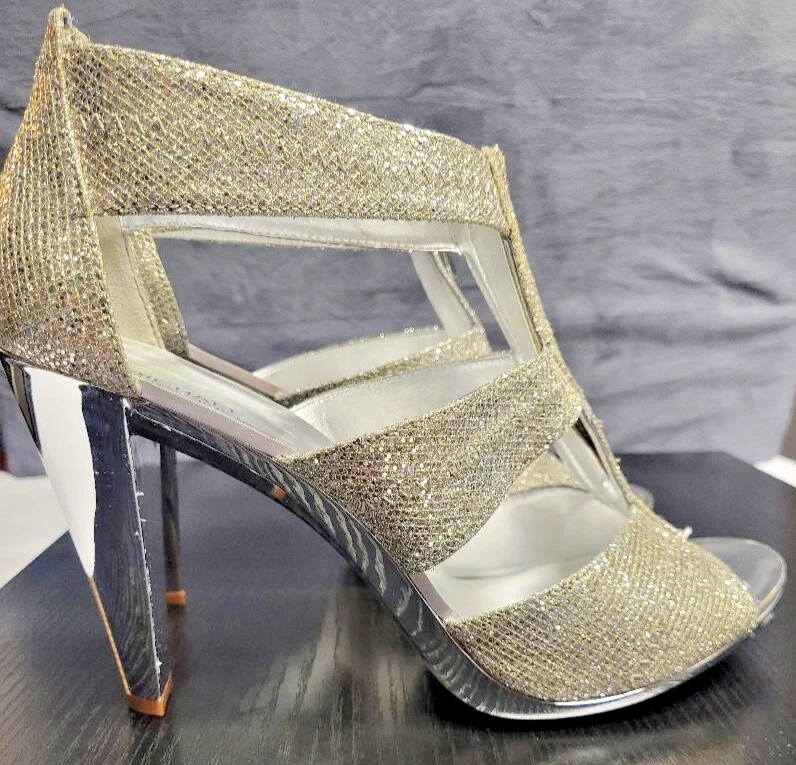 Michael Kors Berkley Glitter Zip Sandal in Silver Size 11 - Image 2 of 4