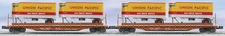 LIONEL #21903 UNION  PACIFIC PS-4 FLATCAR W/PIGGYBACK TRAILERS