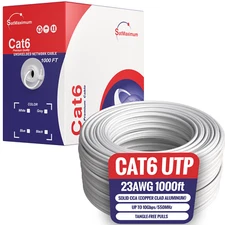 CAT6 1000ft Original Solid Ethernet Cable UTP 23AWG CCA Network Bulk Wire RJ45