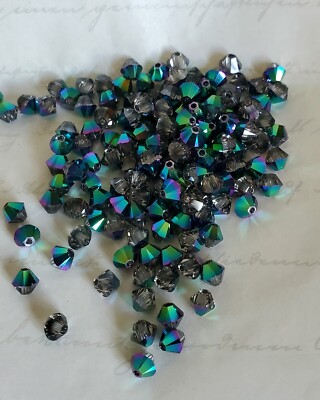 Swarovski Crystal 5mm bicone beads, Scarabaeus Green (24pcs)