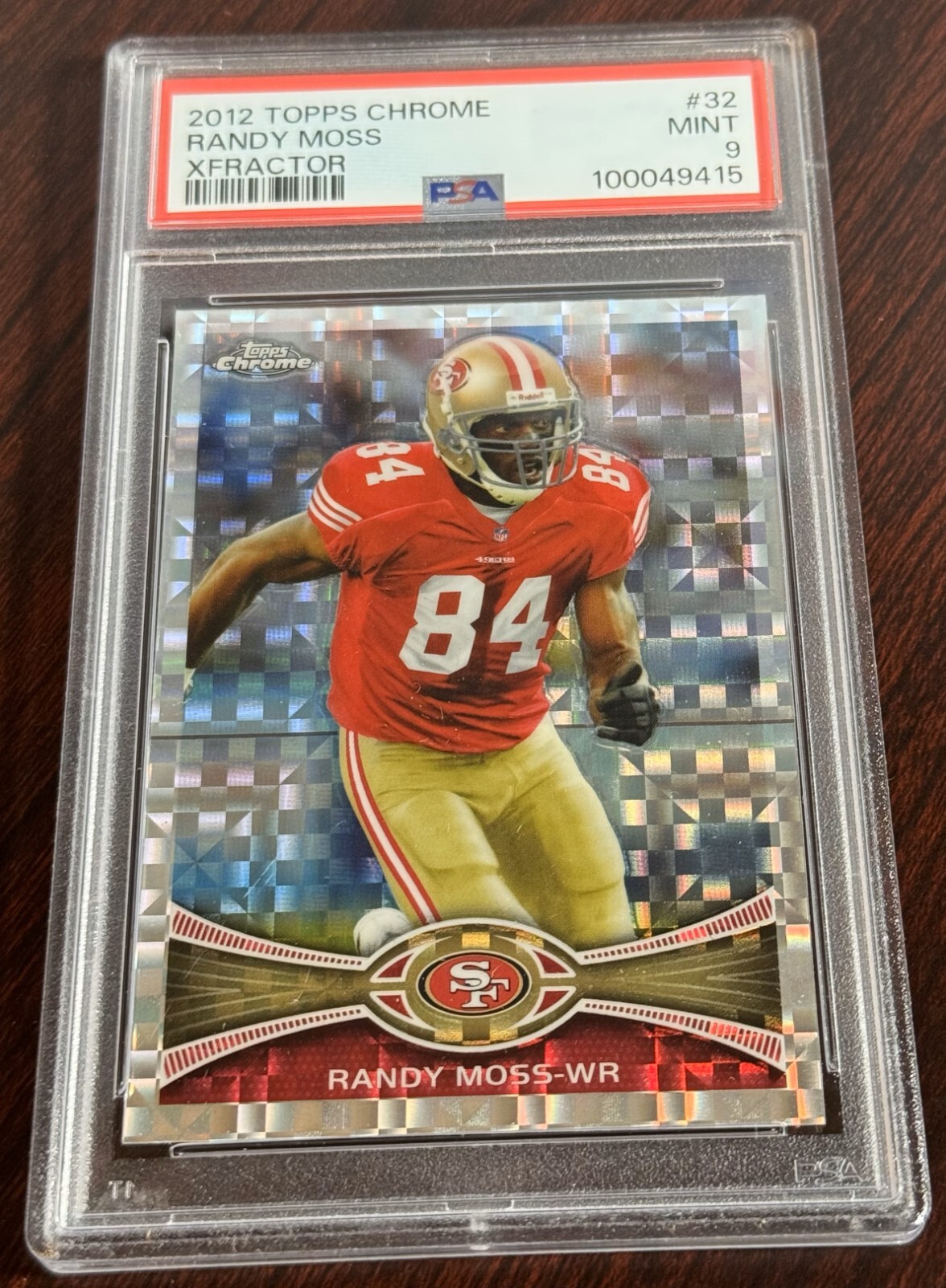 2012 RANDY MOSS TOPPS CHROME XFRACTOR #32 PSA 9 FORTY NINERS HOF (415)