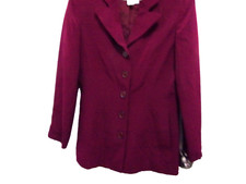 Hugo Buscati Collection Maroon Silk Blazer/Jacket, Size 4P, Y2K Brand