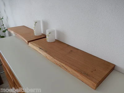2xWandboard Eiche Wild Massiv Holz Board Regal Steckboard Regalbrett Baumkante ! - Bild 1 von 4