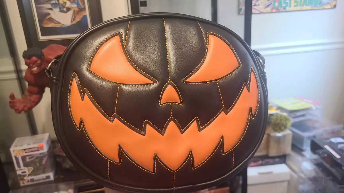Halloween Theme Pumpkin Cult Orange Black Purse by Love Pain and