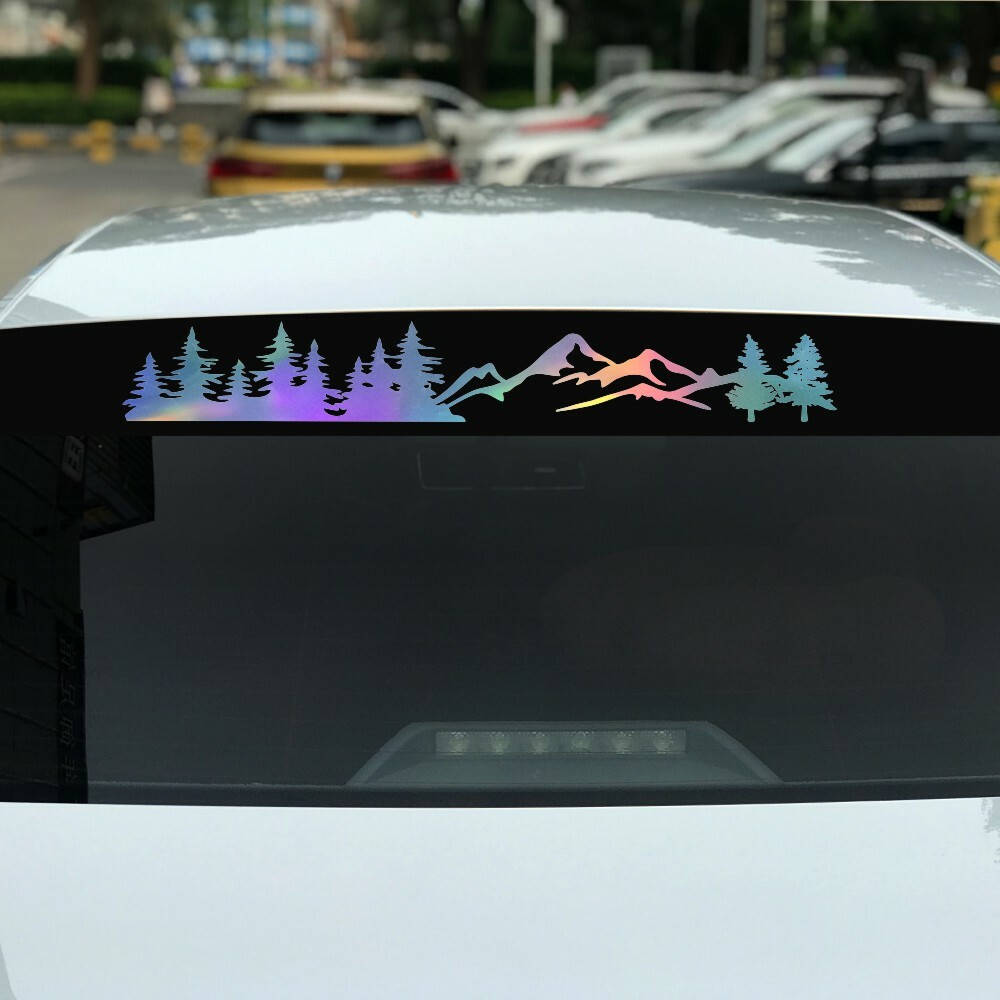 Car TOP Windshield Decal Front Window Sunshade Sticker Mountain Tree Graphics