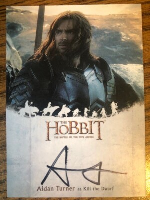 The Hobbit Aiden Turner Battle Of The Five Armies Authentic Autograph Card Mint