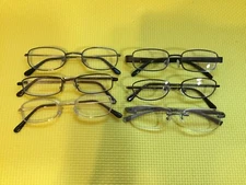 Lot of 6 Pcs Eyeglass Frames Full Rim & Rimless: Various Brands and Colors 