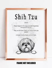 Shih Tzu definition art print or greetings card, gift, birthday card, decor