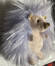 8 FAO Schwartz Sparklers Purple/Gold Furry Hedgehog Plush Stuffed Animal