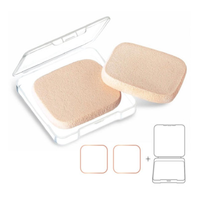 KOOBA 2Pcs Square Makeup Sponges with 1 Travel Case, Beauty Face Primer Compact