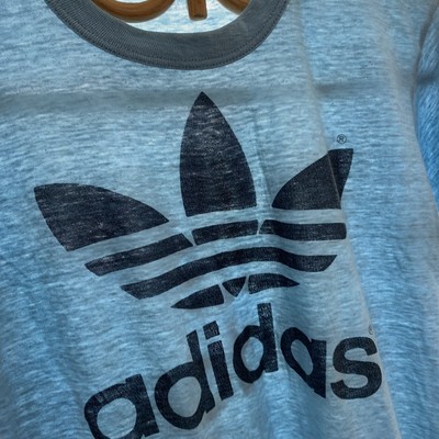 Vtg Rare 70s 80s Adidas Trefoil Soft T Shirt Retro Running Surf 