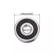 16Pcs 625-2RS Deep Groove Ball Bearings Chrome Steel P0 Bearing 5 X 16 X 5mm
