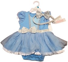 Disney Baby Cinderella Dress With Headband 6-9 Months Body Suit One Piece