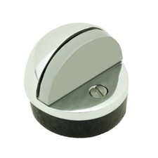 Brass Door Stop Chrome Dome Floor Mount Bumper Low Profile Screws Included