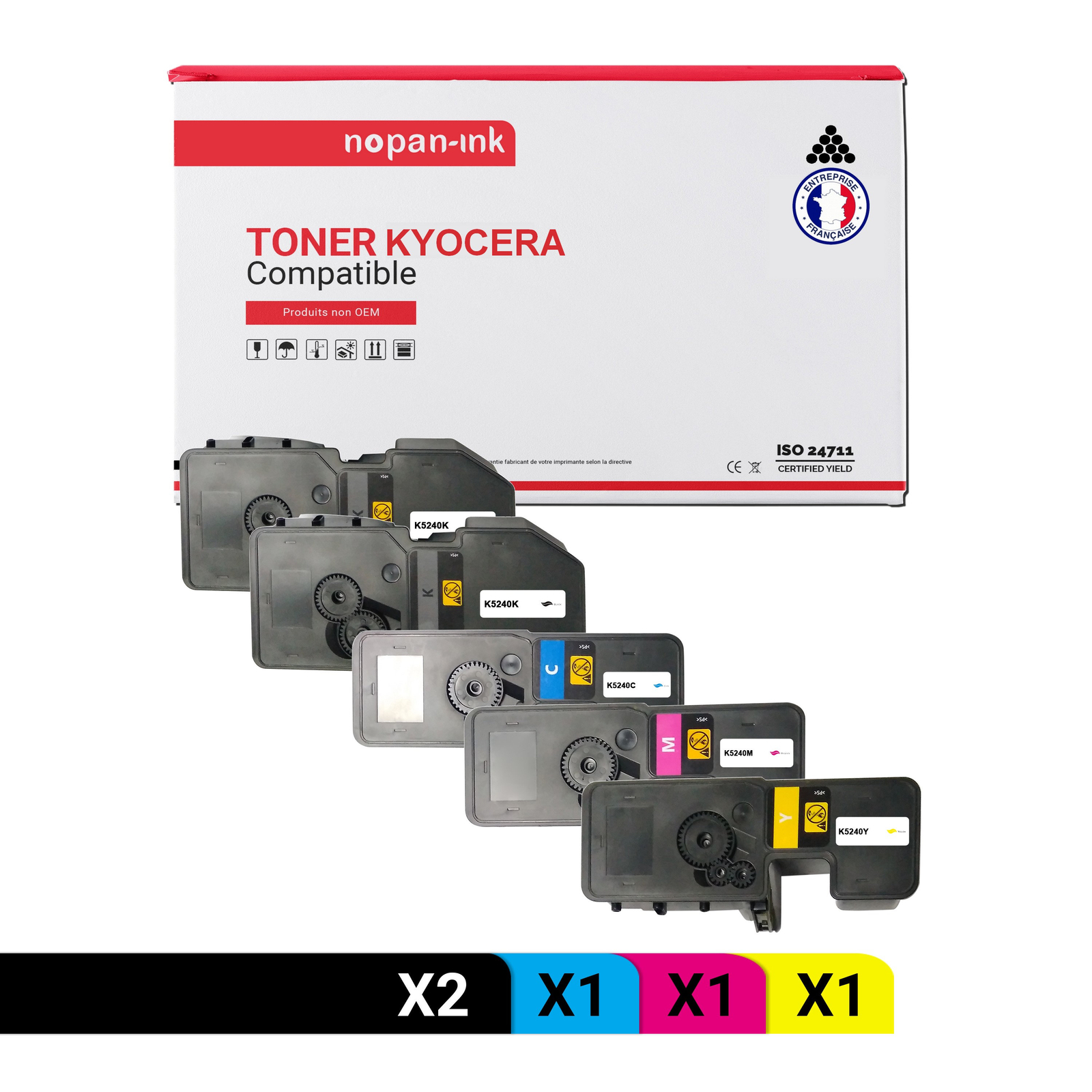 Toner Kyocera TK5240K Nopan-Ink pour éviter les traces de toner et les textes flous