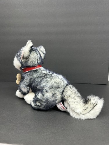 Gund SIBERIAN HUSKY JR cane peluche collare rosso 12" #13106 cucciolo nuovo con etichette NUOVO - Foto 2 di 9