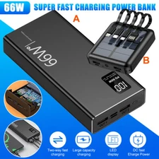 30000mAh 66W Power Bank Fast Charging Portable PD 20W External Battery Charger 