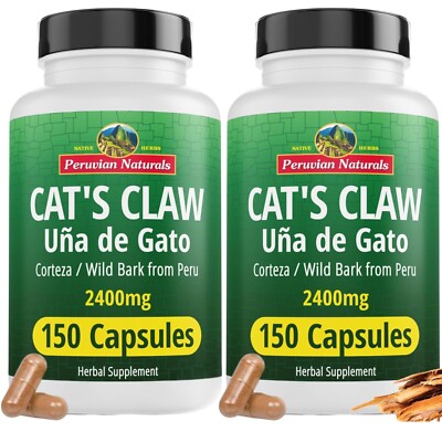 Cat's Claw 300 Capsules   Uña de Gato 100% Natural Cats Claw Bark Grown in Peru