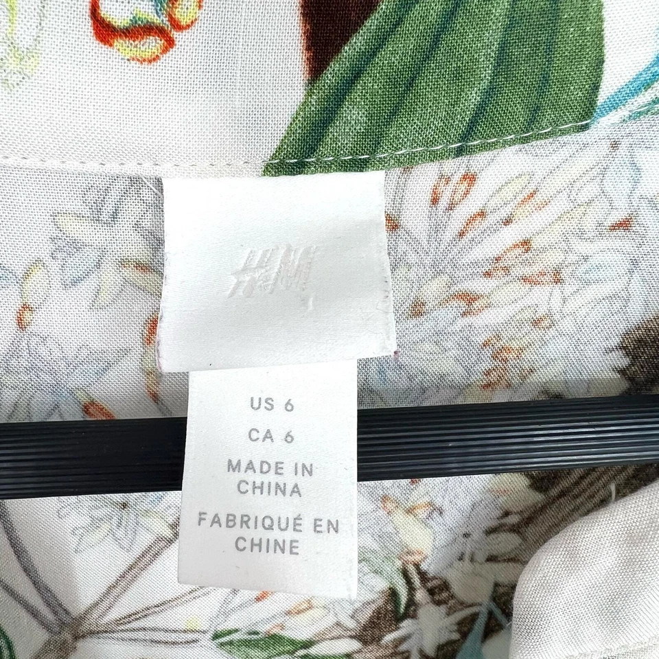 H&M Womens Sz 6 Beachy Tropical Summer Dress Floral Hawaii Pool Spring Comfy - Image 2 of 4