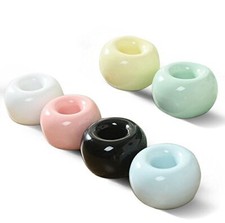 6 Pack Mini Round Ceramic Toothbrush Holder Stand Makeup Tool Holder