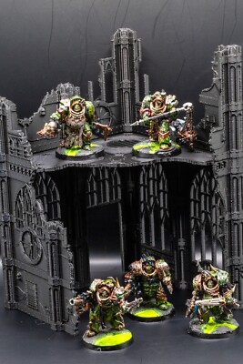 Parade-Level Painted Death Guard Blightlord Terminators (Set of 5) - Custom Nurg