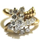 14k yellow gold 2.03ct I2 H round cluster band ring 8.2g 7.25 ladies — photo 2