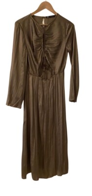 Zara Kleid - Zara wrinkle effect cut-out dress- Satin effect- Gr.S