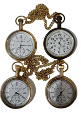 Pocket Watch 4 Watch elgin vintage look pocket Collectible Antique Style Brass