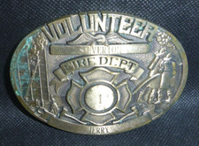 Solid Brass Volunteer Silverton Fire Fighter First Edition 555 Belt Buckle