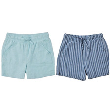 32 Degrees Cool Youth's 2 Pack Linen Shorts, Blue/Teal, M-10/12