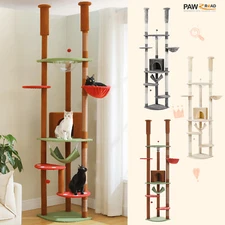PAWZ Road Cat Tree Tower Floor to Ceiling Height Adjustable Scratching Post Toys