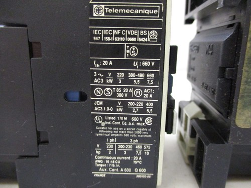 (LOT OF 2) TELEMECANIQUE LP4 D1210 CONTACTOR STARTER 24V - Picture 6 of 8