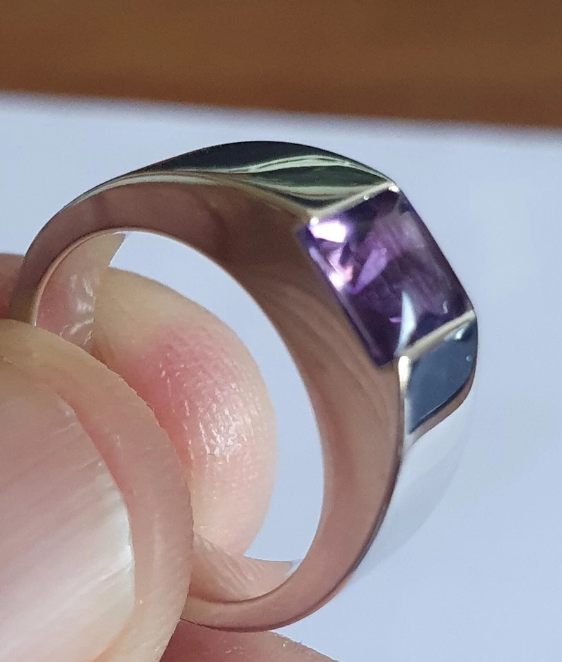 Anillo tanque amatista oro blanco 18k Cartier 49 Foto 3 de 4