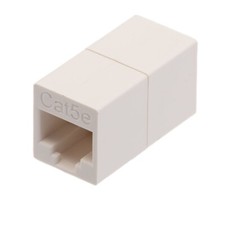 CAT5e Inline Coupler RJ45 8P8C Female to Female Adapter LAN Connector - White